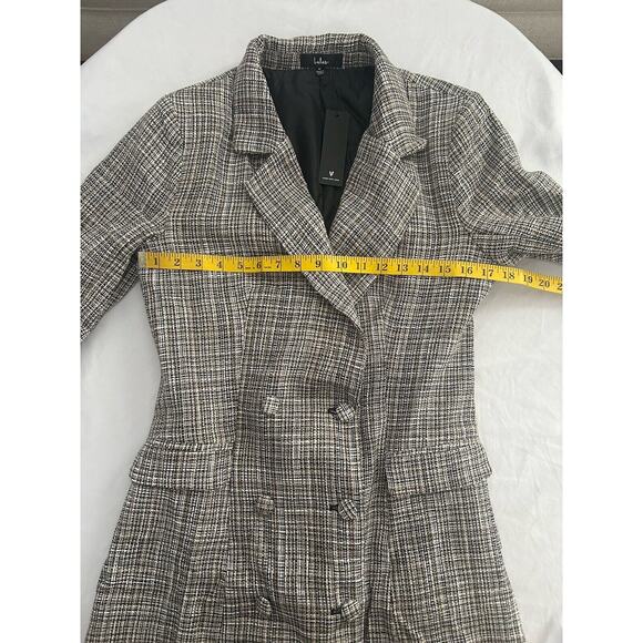 Lulus Wool Blend Double Breasted Mid Length Coat Womens Size Medium Black NWT - Picture 9 of 11